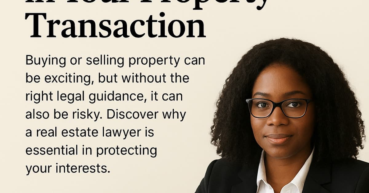 The Importance of a Real Estate Lawyer in Your Property Transaction ⚖️🏡